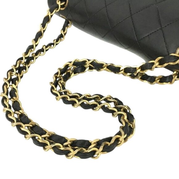 2842960BG (X6) Chanel Shoulder Bag Double Flap 23 Quilted Black Lambskin w/Chai - Picture 6 of 12